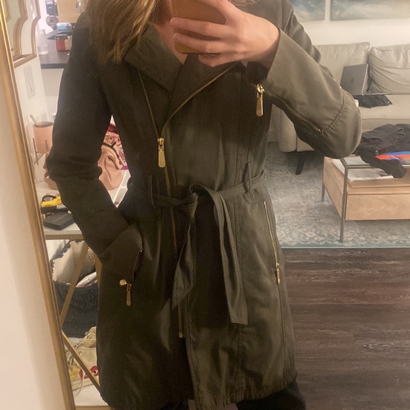 Vince Camuto Olive Green Trench Coat - Picture 1 of 6